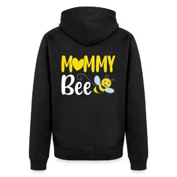 Imker Imkerei Mama Bienenmama - Unisex Premium Bio Zip Hoodie - Schwarz - Hinten - Nico (187cm)