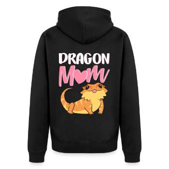 dragon barbu lézard amant dragon femme dragon - Veste à capuche bio Premium Unisexe - noir - Dos - Nico (187cm)
