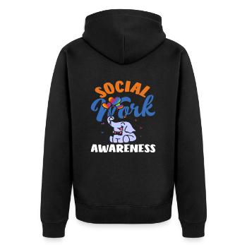 Social Work Awareness Elephant Balloons - Unisex Premium Organic Zip Hoodie - black - Back - Nico (187cm)