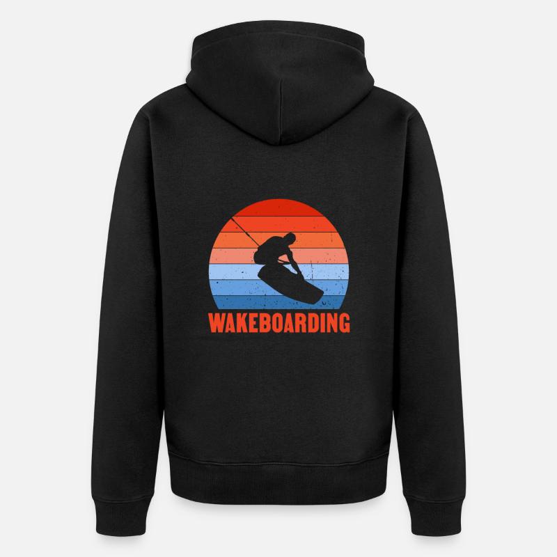 Wakeboard Wakeboarder Wakeboarding Geschenk - Unisex Premium Bio Zip Hoodie - Schwarz