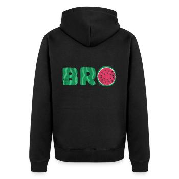 Watermelon Brother - Unisex Premium Organic Zip Hoodie - black - Back - Nico (187cm)