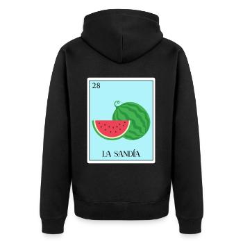 Melon pastèque Fruit d’été Cadeau végétalien - Veste à capuche bio Premium Unisexe - noir - Dos - Nico (187cm)