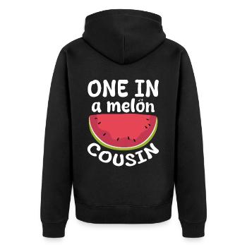 Pastèque cousin melon d’été cadeau de fruits d’été - Veste à capuche bio Premium Unisexe - noir - Dos - Nico (187cm)