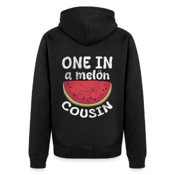 Watermelon Cousin - Unisex Premium Organic Zip Hoodie - black - Back - Nico (187cm)