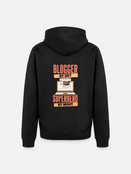 Blogger Blogging - Unisex Premium Organic Zip Hoodie - black