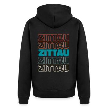 Deutsche Stadt Zittau Sachsen - Unisex Premium Bio Zip Hoodie - Schwarz - Hinten - Nico (187cm)