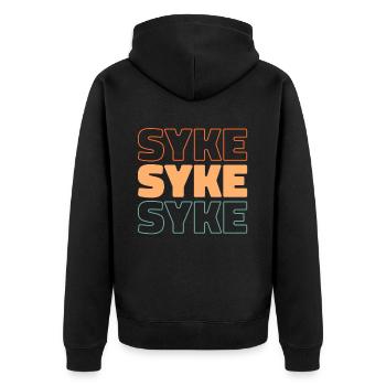 German city Syke, Lower Saxony - Unisex Premium Organic Zip Hoodie - black - Back - Nico (187cm)