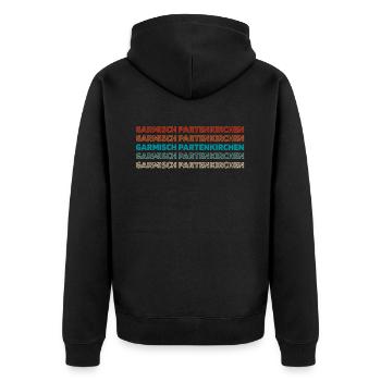 German city Garmischpartenkirchen Bavaria - Unisex Premium Organic Zip Hoodie - black - Back - Nico (187cm)