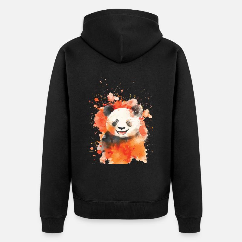 Panda - Veste à capuche bio Premium Unisexe - noir