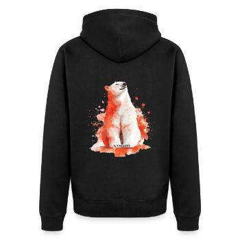 Polar bear - Unisex Premium Organic Zip Hoodie - black - Back - Nico (187cm)