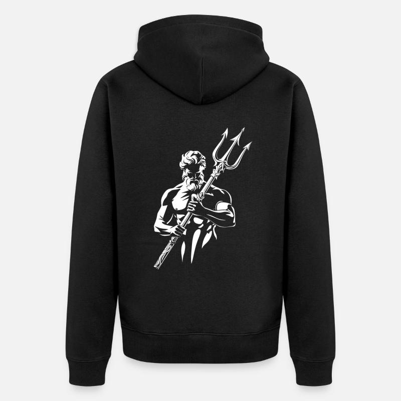 Trident de Poséidon - Veste à capuche bio Premium Unisexe - noir