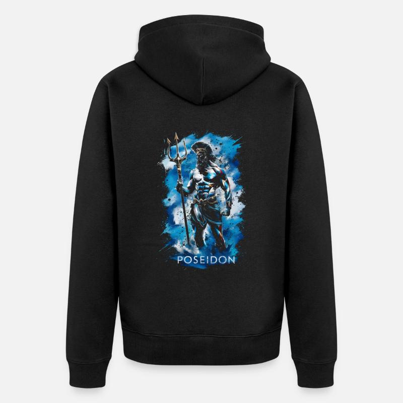 Trident de Poséidon - Veste à capuche bio Premium Unisexe - noir