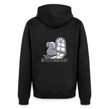 Voulez-vous en parler ? Éléphant triste - Veste à capuche bio Premium Unisexe - noir - Dos - Nico (187cm)