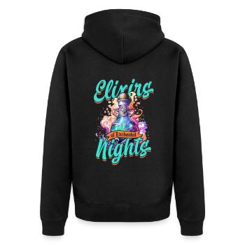Apothecary Elixirs Of Enchanted Nights - Unisex Premium Organic Zip Hoodie - black - Back - Nico (187cm)