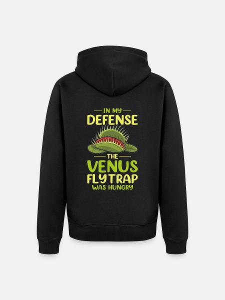 Venus Flytrap Carnivore Plant Design - Unisex Premium Organic Zip Hoodie - black