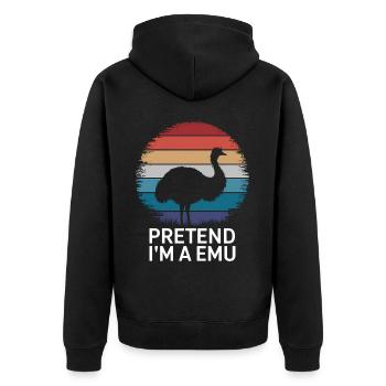 Emu Dire Australie Emus Drôle Cadeau D’émeu - Veste à capuche bio Premium Unisexe - noir - Dos - Nico (187cm)