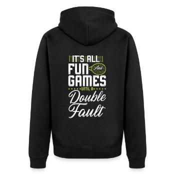Funny Tennis Player Racket It's - Unisex Premium Bio Zip Hoodie - Schwarz - Hinten - Nico (187cm)