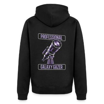 Astronomer - Unisex Premium Organic Zip Hoodie - black - Back - Nico (187cm)