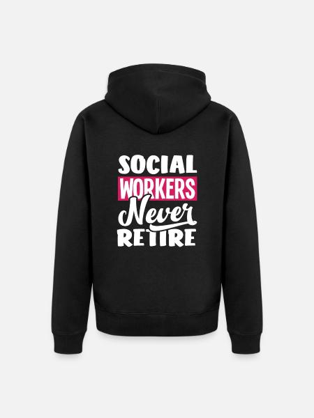 Social workers never stop - Unisex Premium Organic Zip Hoodie - black