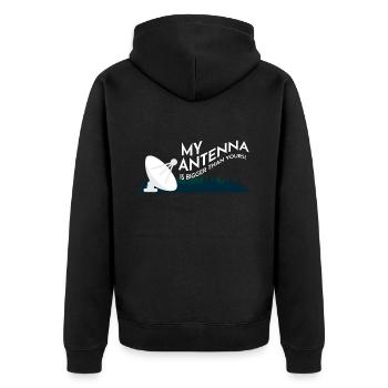 Antenna Is Bigger Funkliebhaber Amateur - Unisex Premium Bio Zip Hoodie - Schwarz - Hinten - Nico (187cm)