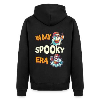 Dans mon époque effrayante : les fantômes d’Halloween - Veste à capuche bio Premium Unisexe - noir - Dos - Nico (187cm)
