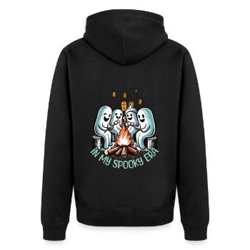 Halloween Geister In Meiner Spooky Ära - Unisex Premium Bio Zip Hoodie - Schwarz - Hinten - Nico (187cm)