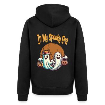 Les fantômes d’Halloween à mon époque effrayante - Veste à capuche bio Premium Unisexe - noir - Dos - Nico (187cm)