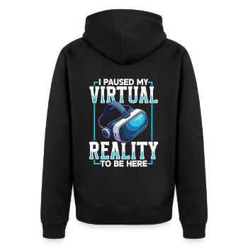 Virtual Reality Athlete Witzer VR Gamer Headset - Unisex Premium Organic Zip Hoodie - black - Back - Nico (187cm)