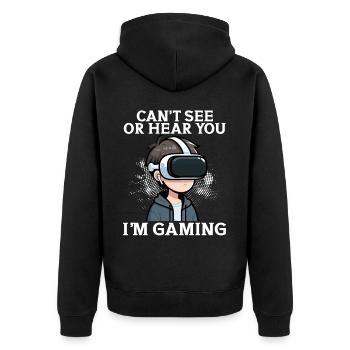 Virtual Reality Athlete Witzer VR Gamer Headset - Unisex Premium Organic Zip Hoodie - black - Back - Nico (187cm)