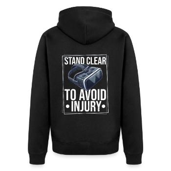Virtual Reality Athlete Witzer VR Gamer Headset - Unisex Premium Organic Zip Hoodie - black - Back - Nico (187cm)