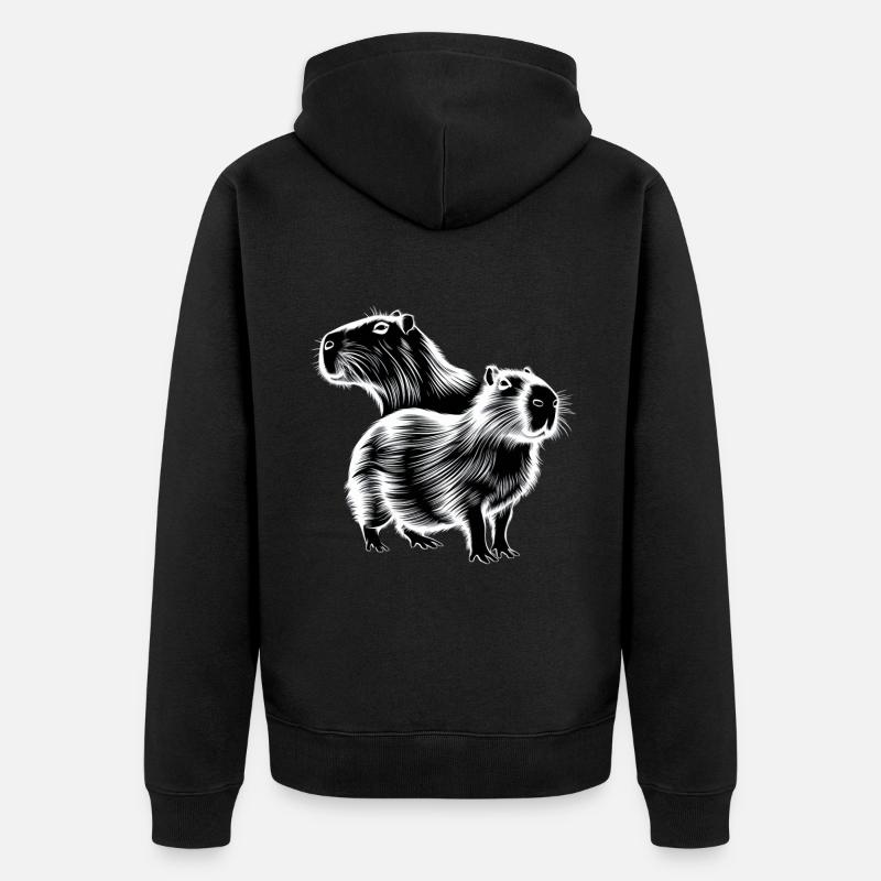 Capybara - Veste à capuche bio Premium Unisexe - noir
