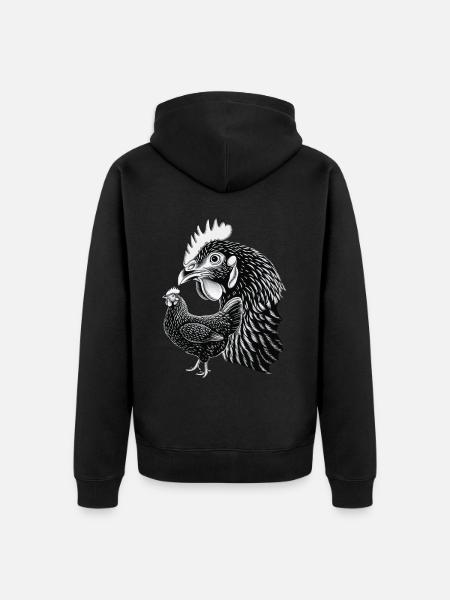 Chicken - Unisex Premium Organic Zip Hoodie - black