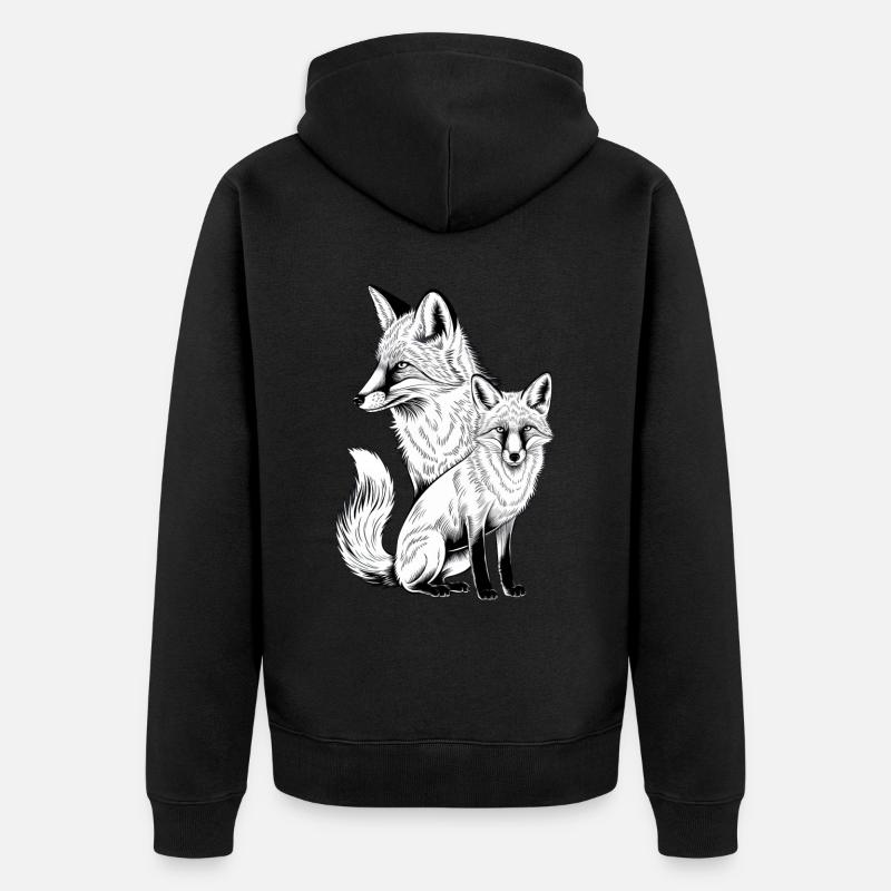 Fuchs - Unisex Premium Bio Zip Hoodie - Schwarz