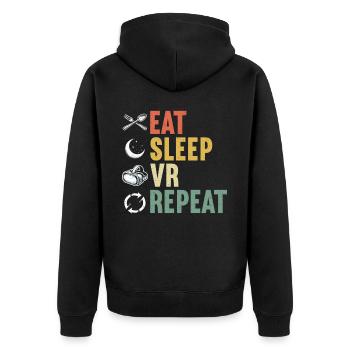 Virtual Reality Athlete Witzer VR Gamer Headset - Unisex Premium Organic Zip Hoodie - black - Back - Nico (187cm)