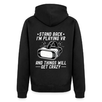 Virtual Reality Athlete Witzer VR Gamer Headset - Unisex Premium Organic Zip Hoodie - black - Back - Nico (187cm)