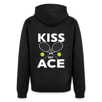 Tennis Player - Unisex Premium Bio Zip Hoodie - Schwarz - Hinten - Nico (187cm)