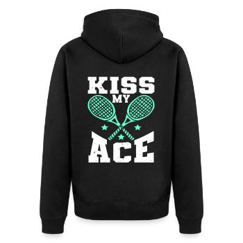 Tennis Player - Unisex Premium Bio Zip Hoodie - Schwarz - Hinten - Nico (187cm)