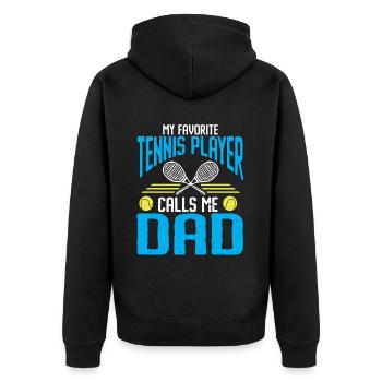 Tennis Player - Unisex Premium Bio Zip Hoodie - Schwarz - Hinten - Nico (187cm)