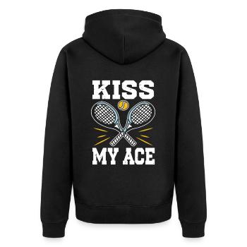 Tennis Player - Unisex Premium Bio Zip Hoodie - Schwarz - Hinten - Nico (187cm)