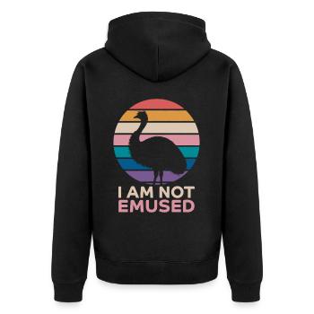 Emu Saying Australia Emus Funny Emu Gift - Unisex Premium Organic Zip Hoodie - black - Back - Nico (187cm)