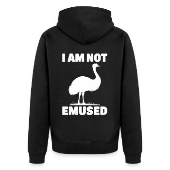 Emu Saying Australia Emus Funny Emu Gift - Unisex Premium Organic Zip Hoodie - black - Back - Nico (187cm)