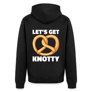 Bretzel Brezeln Bäcker Backwaren - Unisex Premium Bio Zip Hoodie - Schwarz - Hinten - Nico (187cm)