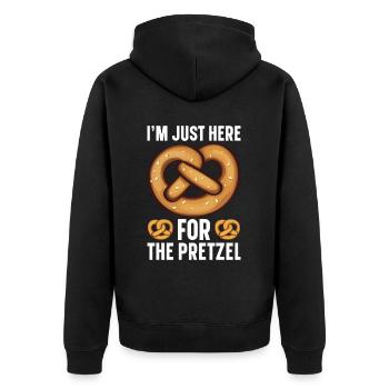 Bretzel Brezeln Bäcker Backwaren - Unisex Premium Bio Zip Hoodie - Schwarz - Hinten - Nico (187cm)