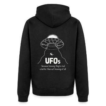 Alien UFO Alien Galaxy Geschnek - Unisex Premium Organic Zip Hoodie - black - Back - Nico (187cm)