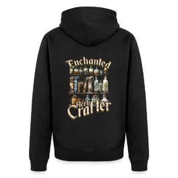 Apotheker Kräutersammler Enchanted Herb Crafter - Unisex Premium Bio Zip Hoodie - Schwarz - Hinten - Nico (187cm)