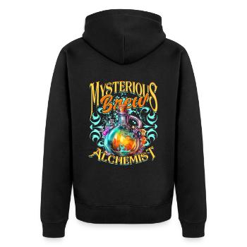 Apotheker Kräutersammler Apothekerin - Unisex Premium Bio Zip Hoodie - Schwarz - Hinten - Nico (187cm)
