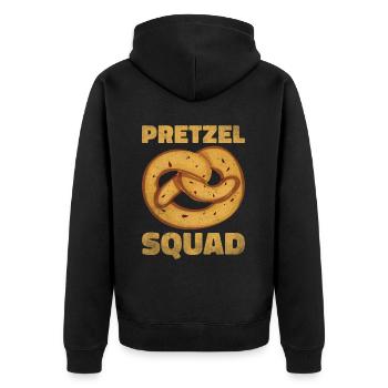 Bretzel Brezeln Bäcker Backwaren - Unisex Premium Bio Zip Hoodie - Schwarz - Hinten - Nico (187cm)