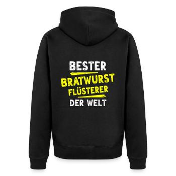 Bratwurst Gift - Unisex Premium Organic Zip Hoodie - black - Back - Nico (187cm)