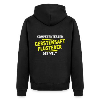 Barley Juice Gift - Unisex Premium Organic Zip Hoodie - black - Back - Nico (187cm)