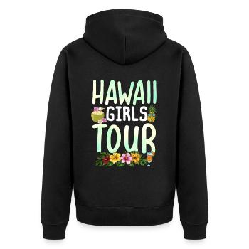 Hawaii Girls Tour - Unisex Premium Bio Zip Hoodie - Schwarz - Hinten - Nico (187cm)